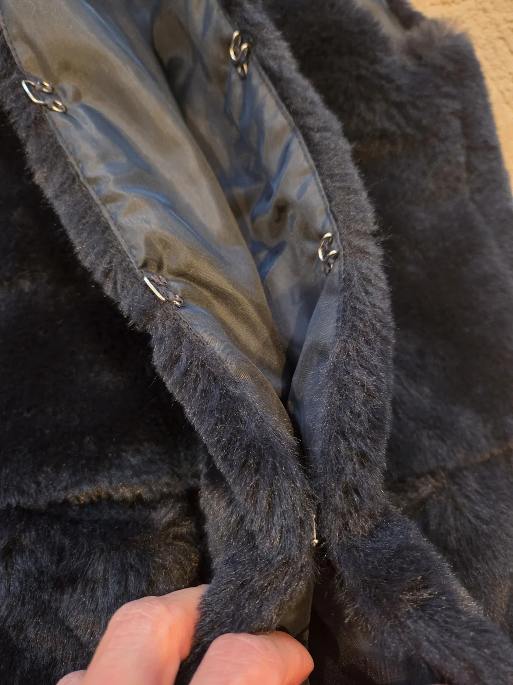 GAP Navy Faux Fur Vest